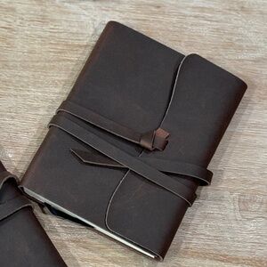 NWOT Chic Exquise Designs Handmade Soft Cover Leather Notebooks, Set of 2